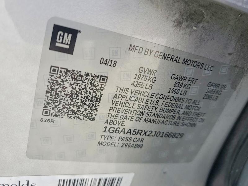 Продаж на аукціоні авто 2018 Cadillac Ats, vin: 1G6AA5RX2J0166829, номер лоту: 53605906