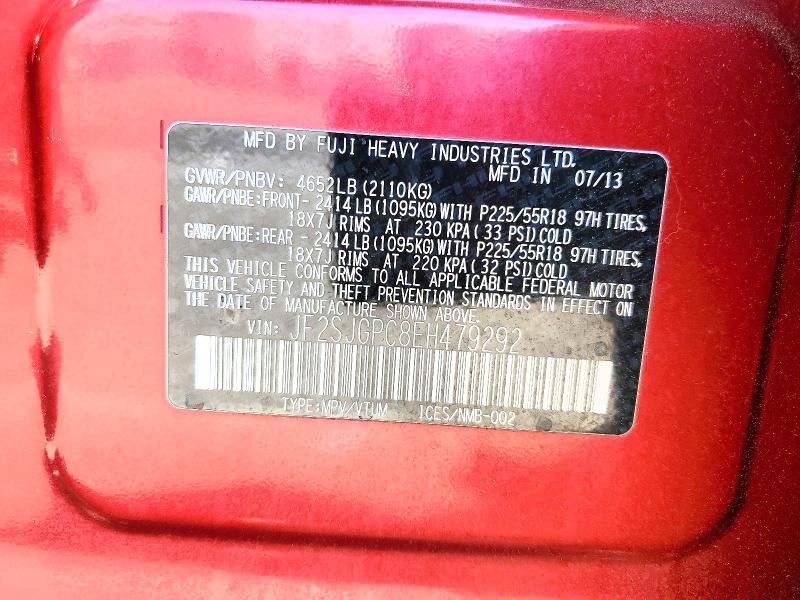 Aukcja sprzedaży 2014 Subaru Forester, vin: JF2SJGPC8EH479292, numer aukcji: 52732826