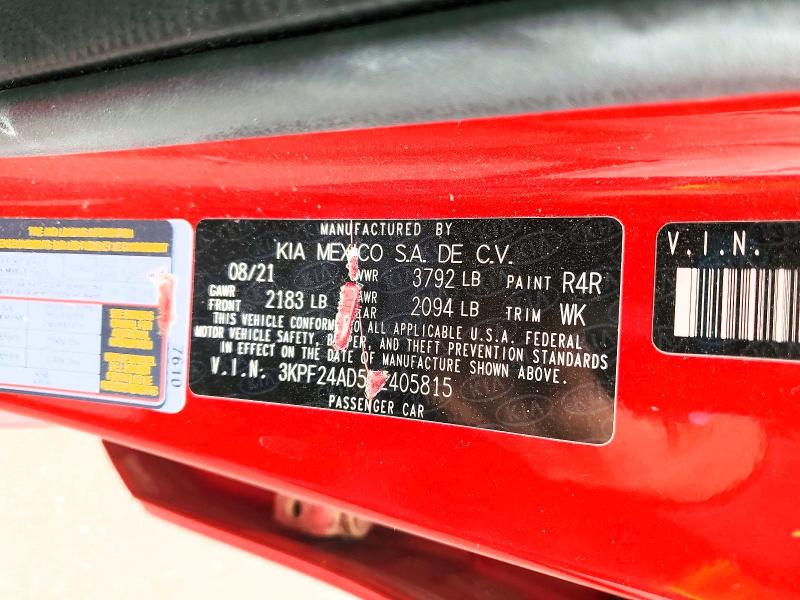 2021 Kia Forte მანქანა იყიდება აუქციონზე, vin: 3KPF24AD5ME405815, აუქციონის ნომერი: 52426946