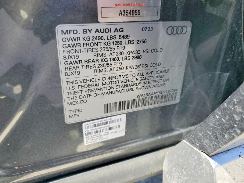 Aukcja sprzedaży 2023 Audi Q5, vin: WA15AAFYXP2197094, numer aukcji: 54926966