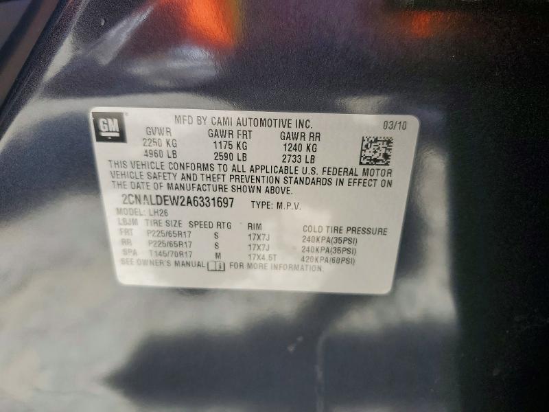 Aukcja sprzedaży 2010 Chevrolet Equinox, vin: 2CNALDEW2A6331697, numer aukcji: 54069936