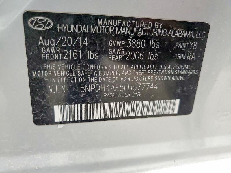 Продажа на аукционе авто 2015 Hyundai Elantra, vin: 5NPDH4AE5FH577744, номер лота: 54695266