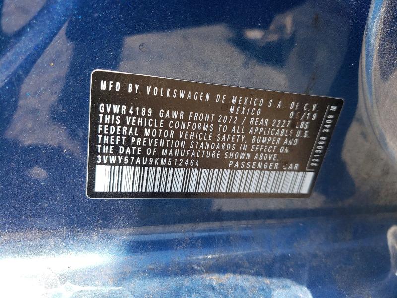 53803606 :رقم المزاد ، 3VWY57AU9KM512464 vin ، 2019 Volkswagen Golf Sportwagen مزاد بيع