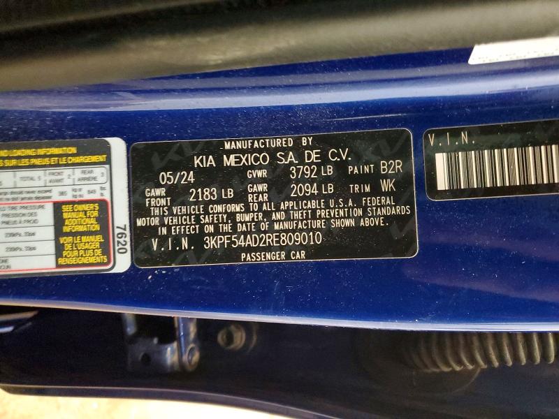 Aukcja sprzedaży 2024 Kia Forte, vin: 3KPF54AD2RE809010, numer aukcji: 54413096