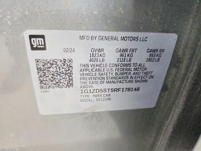 Aukcja sprzedaży 2024 Chevrolet Malibu, vin: 1G1ZD5ST5RF178148, numer aukcji: 55168726