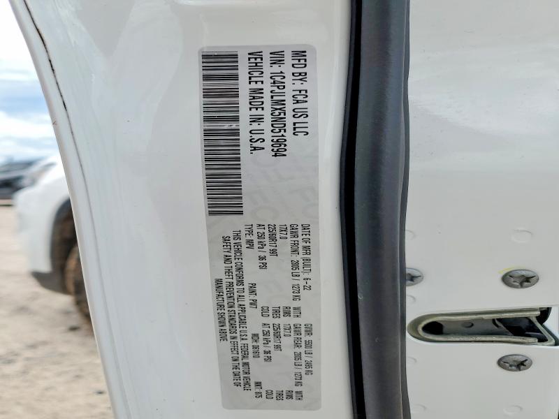 2022 Jeep Cherokee მანქანა იყიდება აუქციონზე, vin: 1C4PJLMX5ND519694, აუქციონის ნომერი: 54809316