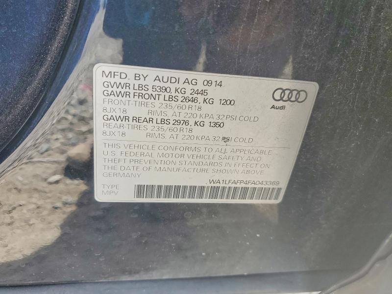 Продаж на аукціоні авто 2015 Audi Q5, vin: WA1LFAFP4FA043369, номер лоту: 52574746