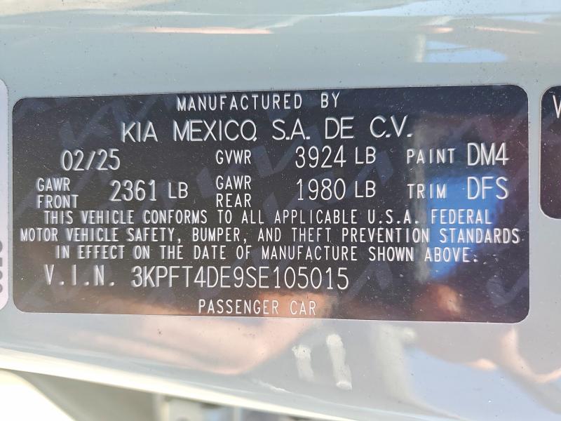 Продажа на аукционе авто 2025 Kia K4, vin: 3KPFT4DE9SE105015, номер лота: 52806646