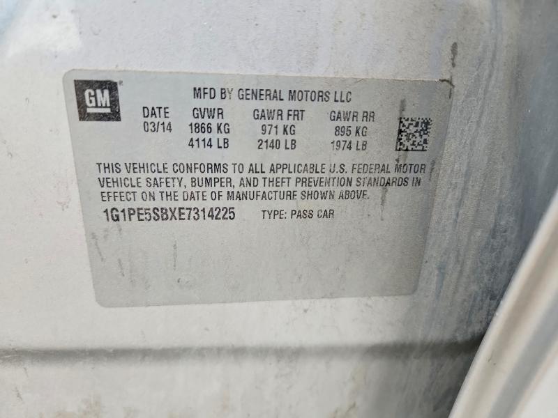 55781776 :رقم المزاد ، 1G1PE5SBXE7314225 vin ، 2014 Chevrolet Cruze مزاد بيع