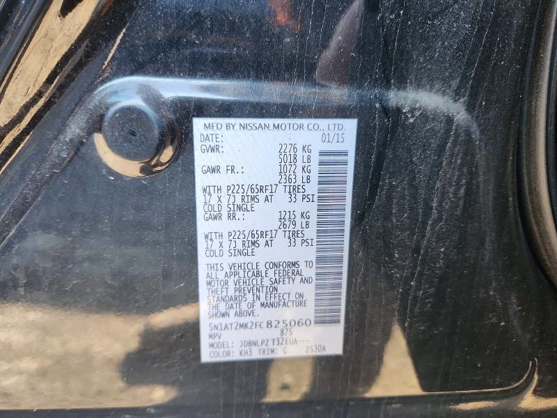 51461046 :رقم المزاد ، 5N1AT2MK2FC825060 vin ، 2015 Nissan Rogue مزاد بيع