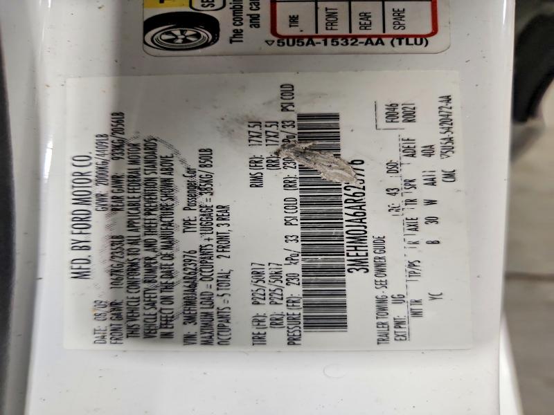 Продажа на аукционе авто 2010 Mercury Milan, vin: 3MEHM0JA6AR623976, номер лота: 53094996
