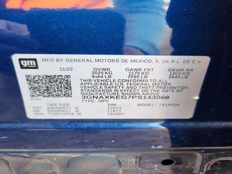Продажа на аукционе авто 2023 Chevrolet Equinox, vin: 3GNAXKEG7PS143068, номер лота: 53206016