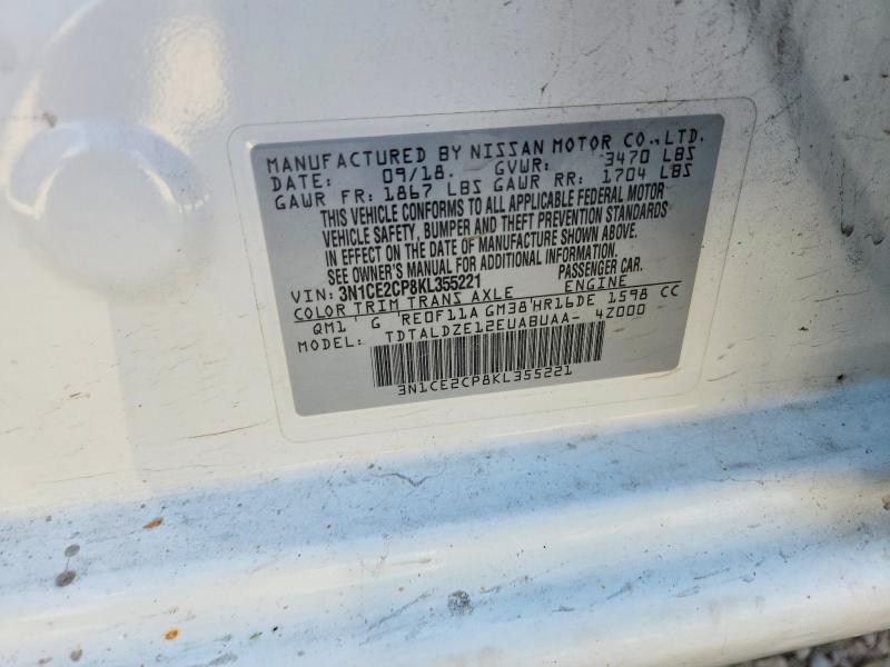 2019 Nissan Versa Note მანქანა იყიდება აუქციონზე, vin: 3N1CE2CP8KL355221, აუქციონის ნომერი: 53025816