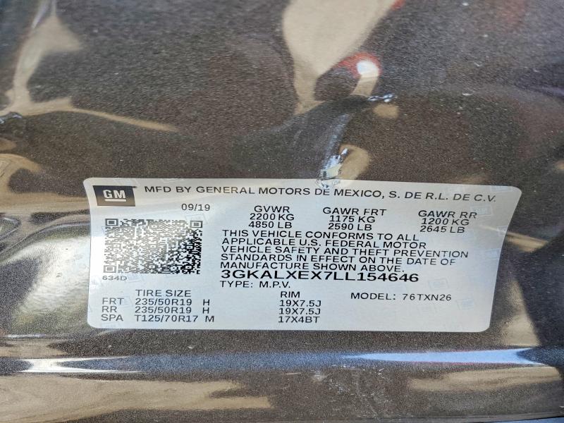 Aukcja sprzedaży 2020 Gmc Terrain, vin: 3GKALXEX7LL154646, numer aukcji: 52056666