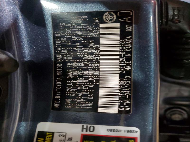 Продаж на аукціоні авто 2015 Toyota Corolla, vin: 2T1BURHE9FC339503, номер лоту: 54579896