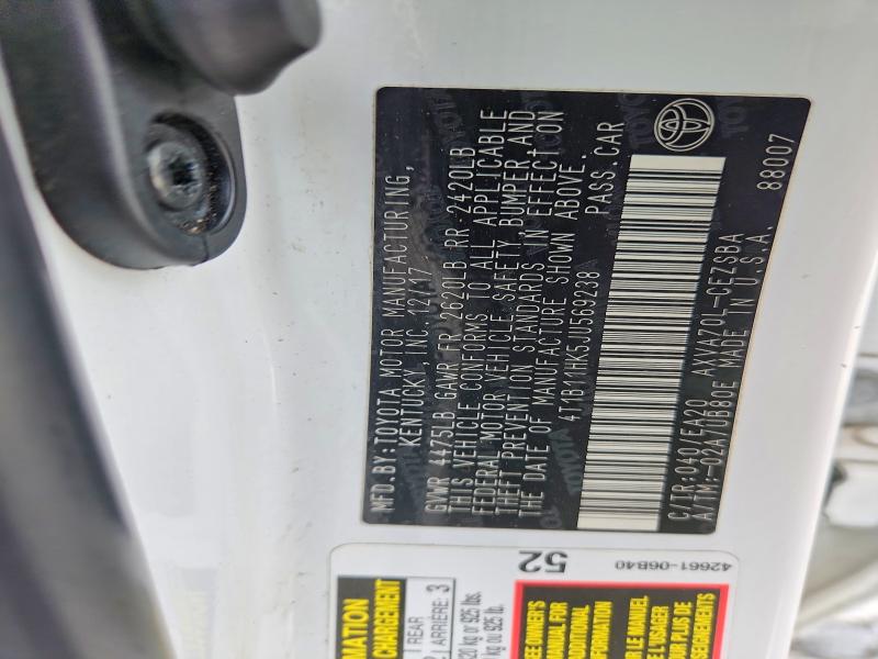 Продаж на аукціоні авто 2018 Toyota Camry, vin: 4T1B11HK5JU569238, номер лоту: 53312636