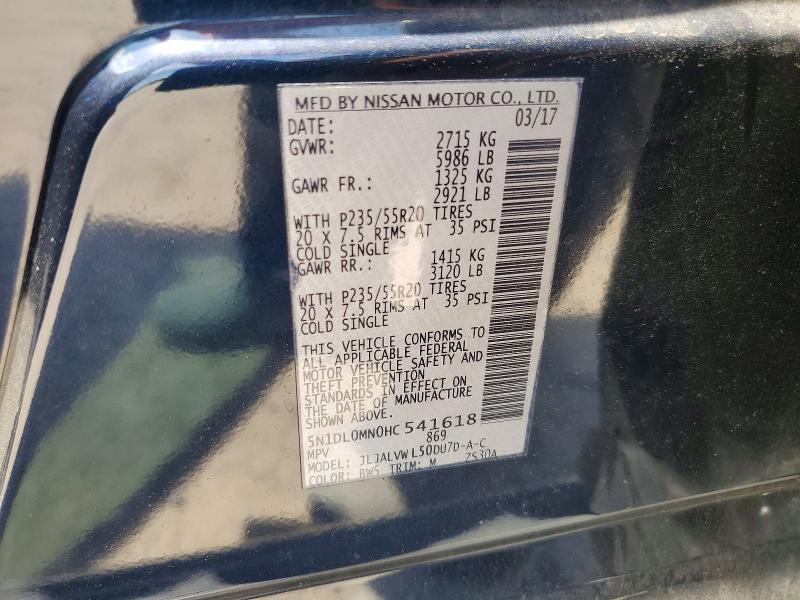 55526936 :رقم المزاد ، 5N1DL0MN0HC541618 vin ، 2017 Infiniti Qx60 مزاد بيع