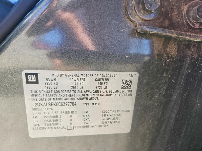 51452096 :رقم المزاد ، 2GKALSEK6C6397764 vin ، 2012 Gmc Terrain مزاد بيع