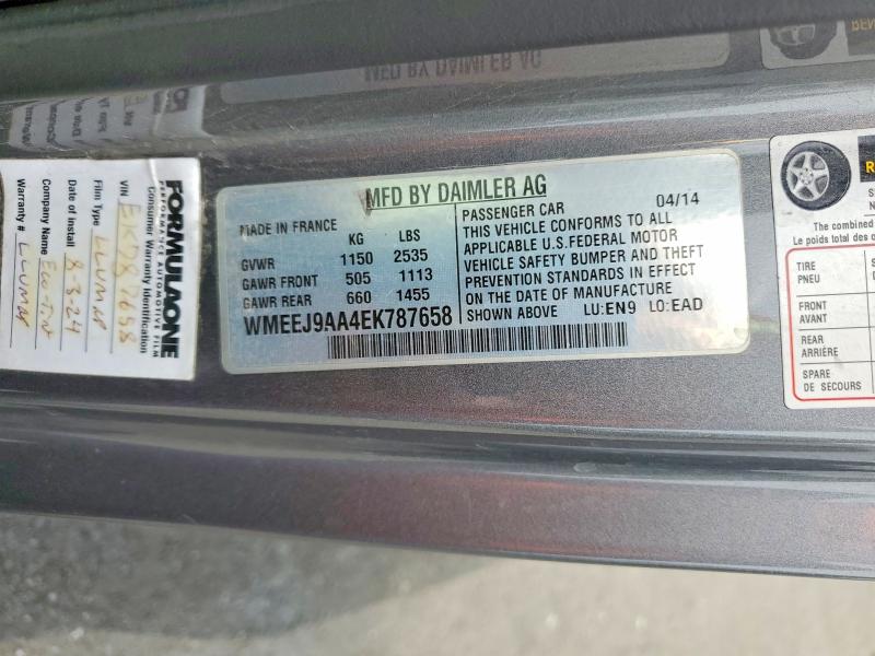 Aukcja sprzedaży 2014 Smart Fortwo, vin: WMEEJ9AA4EK787658, numer aukcji: 54008746