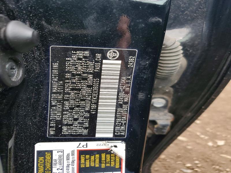 52190886 :رقم المزاد ، 4T1BF1FK3EU360025 vin ، 2014 Toyota Camry مزاد بيع