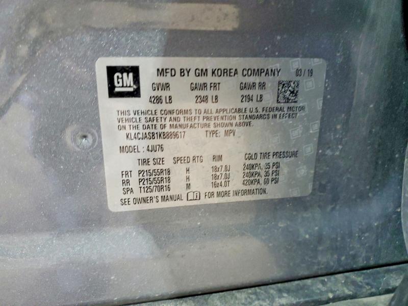 Продажа на аукционе авто 2019 Buick Encore, vin: KL4CJASB1KB889617, номер лота: 52739976