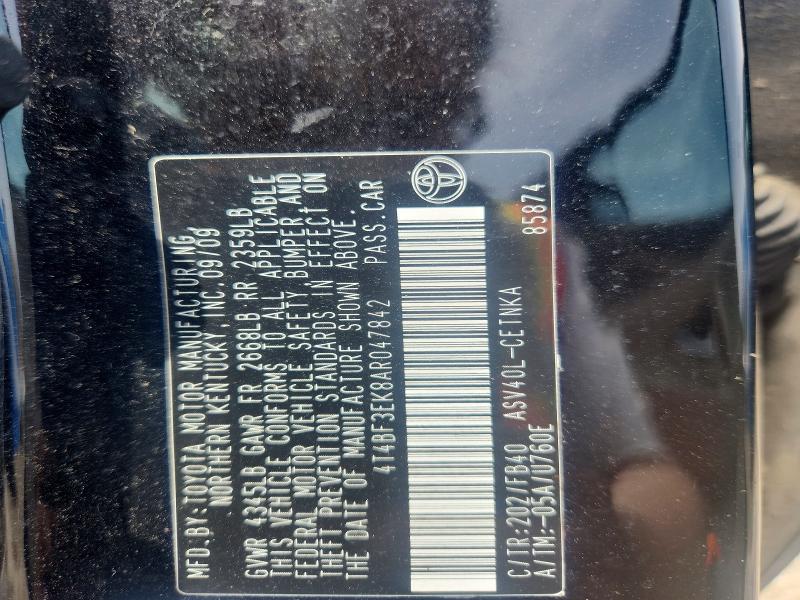 Aukcja sprzedaży 2010 Toyota Camry, vin: 4T4BF3EK8AR047842, numer aukcji: 54433976