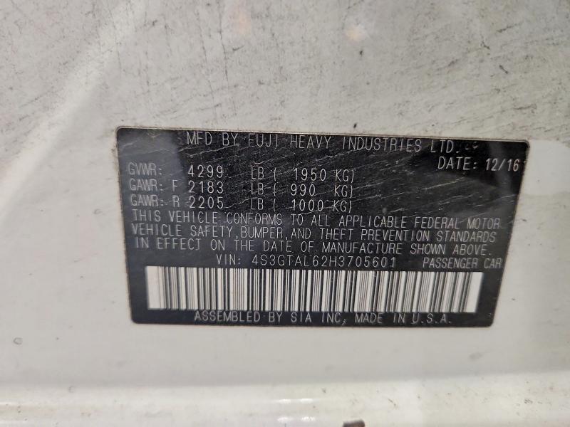 Auction sale of the 2017 Subaru Impreza, vin: 4S3GTAL62H3705601, lot number: 54080476