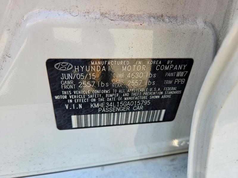 2016 Hyundai Sonata Hybrid მანქანა იყიდება აუქციონზე, vin: KMHE34L15GA015795, აუქციონის ნომერი: 52445556