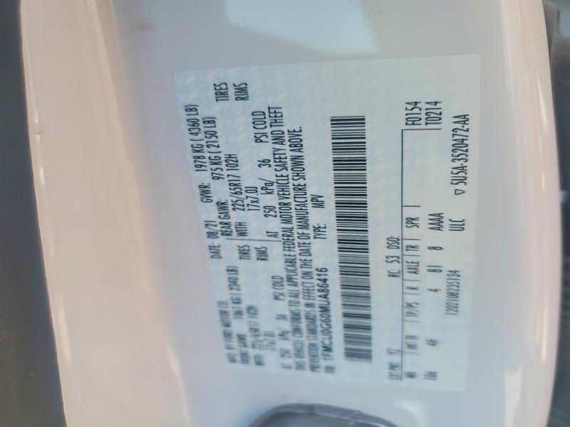 Aukcja sprzedaży 2021 Ford Escape, vin: 1FMCU0G60MUA86416, numer aukcji: 52936826