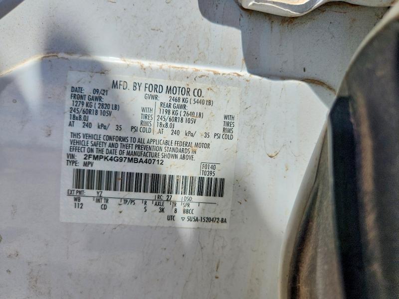 Продажа на аукционе авто 2021 Ford Edge, vin: 2FMPK4G97MBA40712, номер лота: 54721556