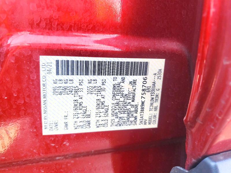 Aukcja sprzedaży 2021 Nissan Rogue, vin: 5N1AT3BB9MC758706, numer aukcji: 52869036
