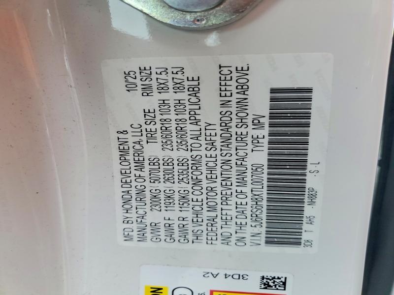 Aukcja sprzedaży 2026 Honda Cr-v, vin: 5J6RS6H8XTL007050, numer aukcji: 52444786