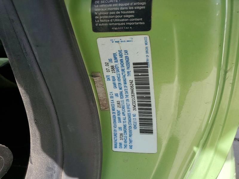 Aukcja sprzedaży 2003 Volkswagen New Beetle, vin: 3VWCD21C83M406242, numer aukcji: 53937726