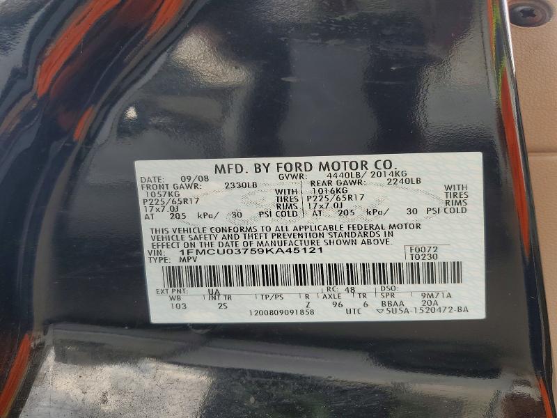 Aukcja sprzedaży 2009 Ford Escape, vin: 1FMCU03759KA45121, numer aukcji: 52186116
