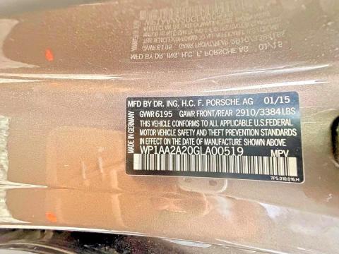 Aukcja sprzedaży 2016 Porsche Cayenne, vin: WP1AA2A20GLA00519, numer aukcji: 52951656