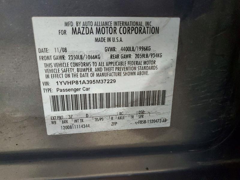 Продаж на аукціоні авто 2009 Mazda 6, vin: 1YVHP81A395M37229, номер лоту: 53074626