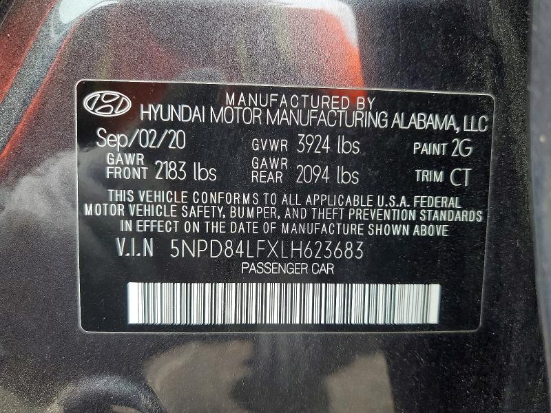 Продаж на аукціоні авто 2020 Hyundai Elantra, vin: 5NPD84LFXLH623683, номер лоту: 54183126