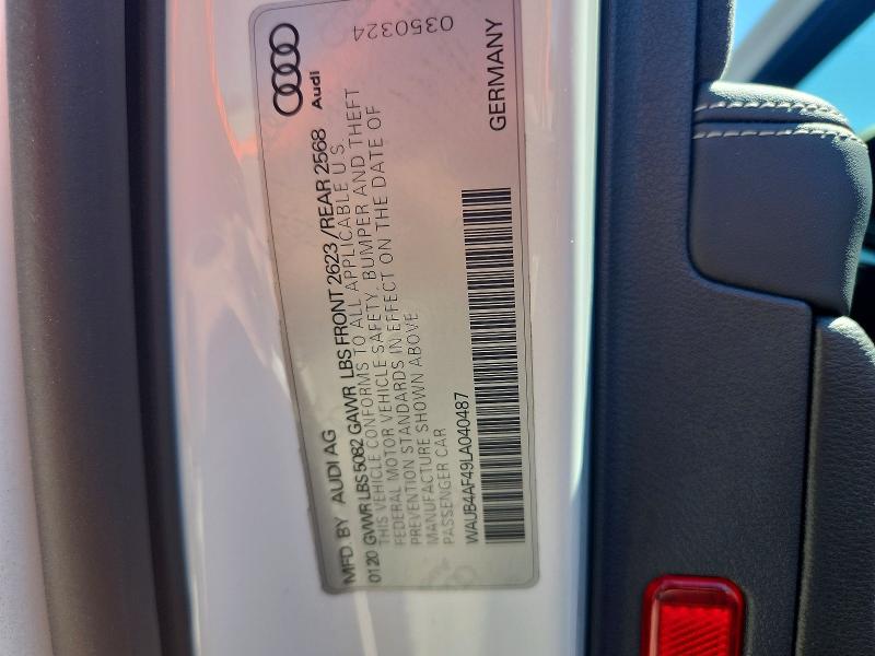 Продажа на аукционе авто 2020 Audi S4, vin: WAUB4AF49LA040487, номер лота: 51159126