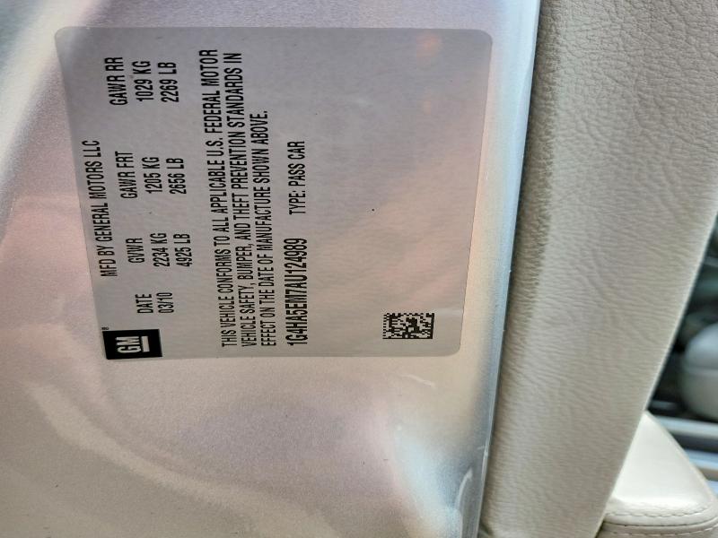2010 Buick Lucerne მანქანა იყიდება აუქციონზე, vin: 1G4HA5EM7AU124989, აუქციონის ნომერი: 52941736