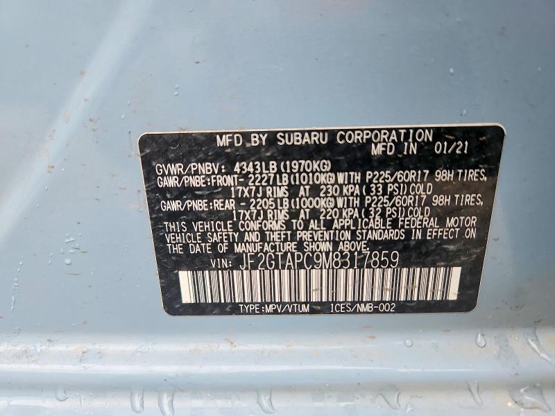 Продажа на аукционе авто 2021 Subaru Crosstrek, vin: JF2GTAPC9M8317859, номер лота: 55240856
