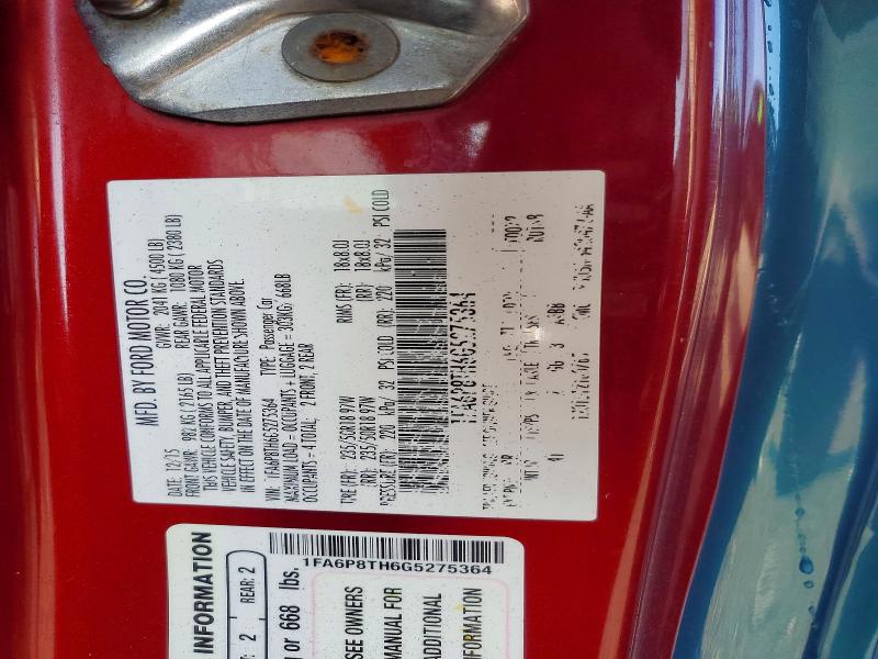 Aukcja sprzedaży 2016 Ford Mustang, vin: 1FA6P8TH6G5275364, numer aukcji: 55164536