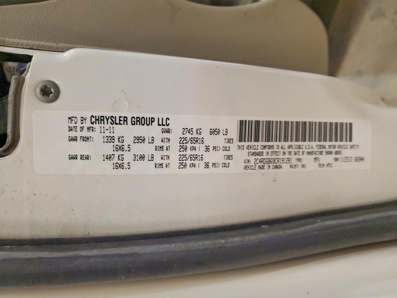 Продажа на аукционе авто 2012 Dodge Grand Caravan, vin: 2C4RDGBG9CR191281, номер лота: 52023096