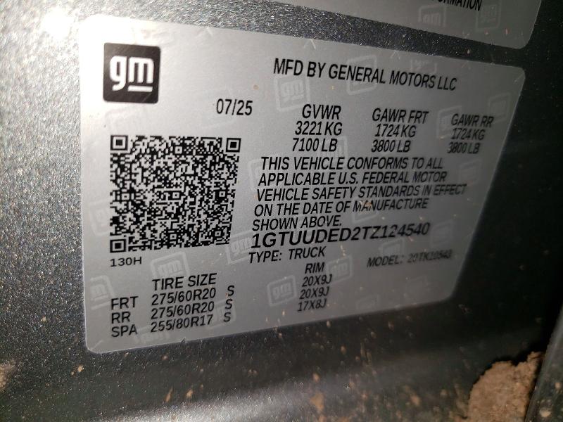 2026 Gmc Sierra მანქანა იყიდება აუქციონზე, vin: 1GTUUDED2TZ124540, აუქციონის ნომერი: 55222726