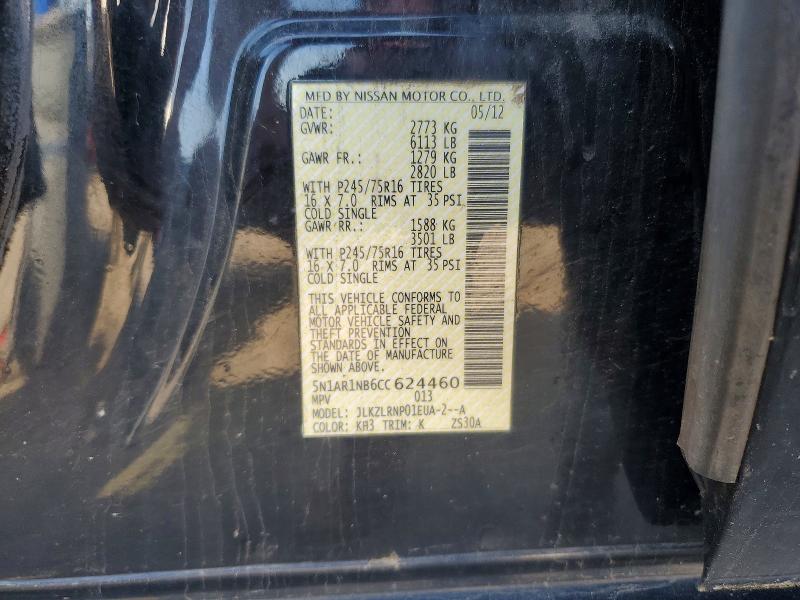 Продаж на аукціоні авто 2012 Nissan Pathfinder, vin: 5N1AR1NB6CC624460, номер лоту: 54692586