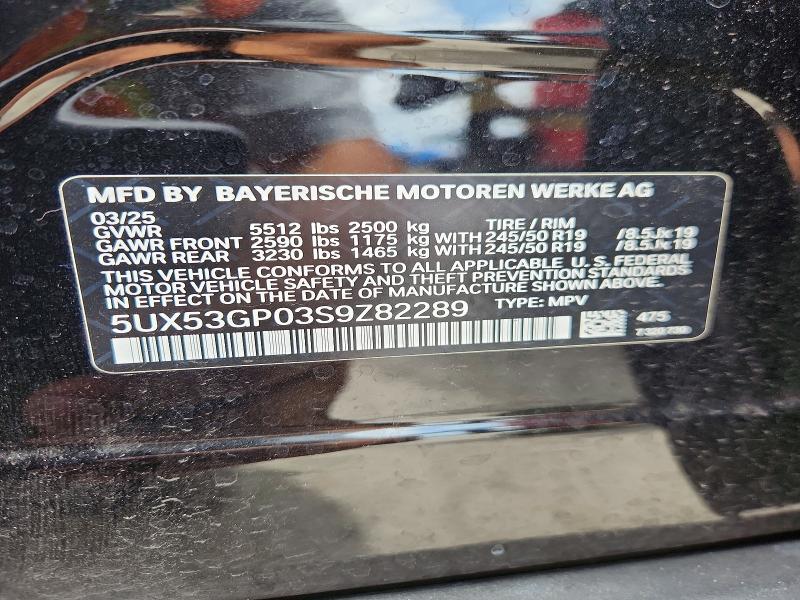 Продажа на аукционе авто 2025 Bmw X3, vin: 5UX53GP03S9Z82289, номер лота: 54460856