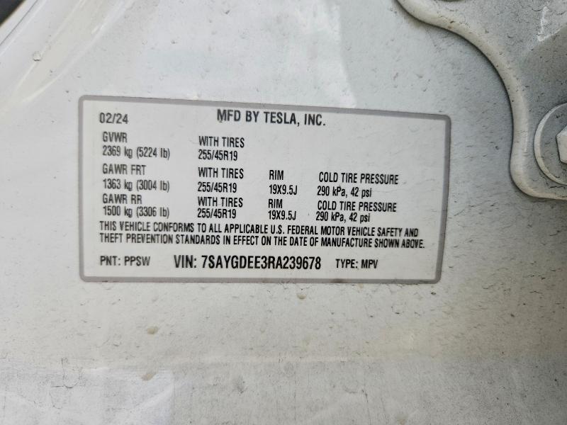 Aukcja sprzedaży 2024 Tesla Model Y, vin: 7SAYGDEE3RA239678, numer aukcji: 55638806