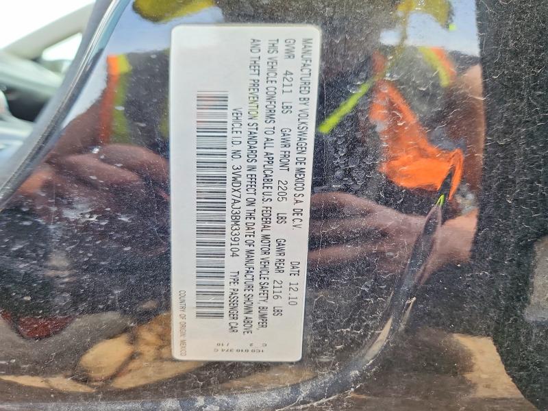 2011 Volkswagen Jetta მანქანა იყიდება აუქციონზე, vin: 3VWDX7AJ3BM339104, აუქციონის ნომერი: 54682166