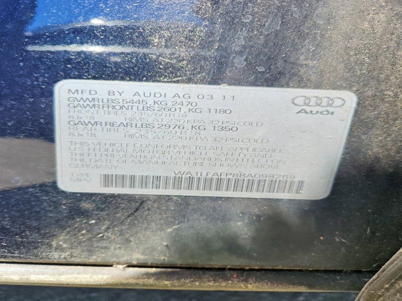 Продажа на аукционе авто 2011 Audi Q5, vin: WA1LFAFP8BA098269, номер лота: 53430286