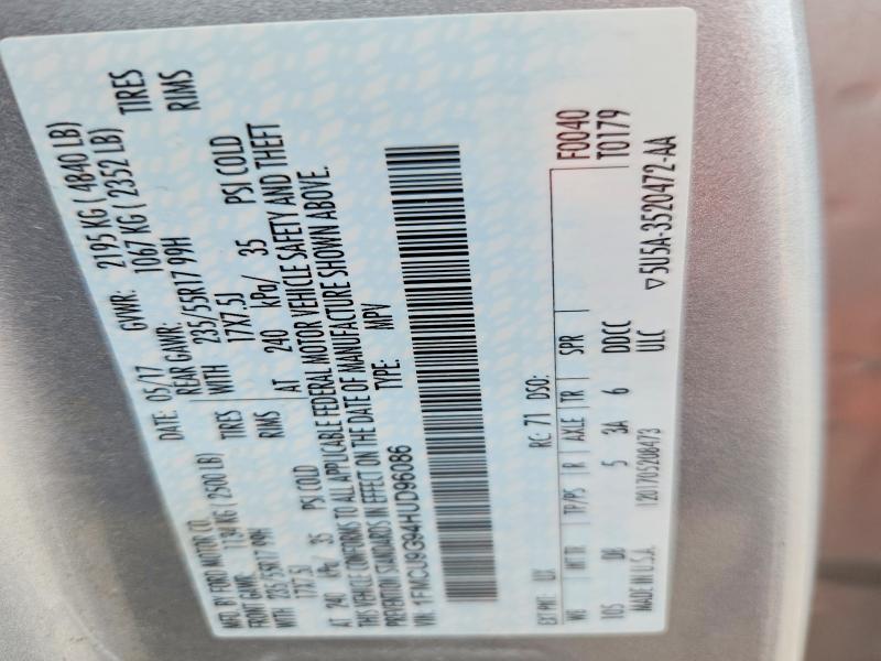 Aukcja sprzedaży 2017 Ford Escape, vin: 1FMCU9G94HUD96086, numer aukcji: 55449946
