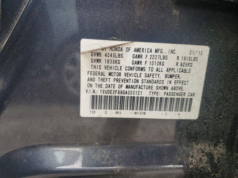 54857636 :رقم المزاد ، 19UDE2F88GA000121 vin ، 2016 Acura Ilx مزاد بيع